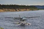 Cessna Caravan amphibian airplane Eagle River at Rifflin' Hitch Lodge in Southern Labrador