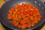 Food preparation pan cherry tomatoes