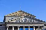 Stock photo of details of the facade above the entrance to the Nationaltheater Mnchen (National Theatre Munich), City of Mnchen (Munich), Bavaria, Germany, Europe.