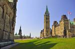 Stock photo of the Centre Block and the Peace Tower of the Parliament Buildings in Ottawa, Ontario, Canada.
