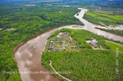 Aerial Fort William Historical Park Kaministiquia River Thunder Bay Ontario Canada