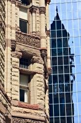 Old City Hall Beside Modern Glass Building Toronto Ontario Canada