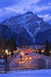 Banff Avenue Cascade Mountain Night Banff National Park Canadian Rocky Mountains Alberta Canada
