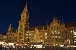 Christkindlmarkt Christmas Markets Marienplatz dusk Munich Germany