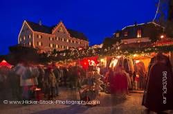 Christmas Markets dusk Hexenagger Castle Hexenagger Bavaria Germany
