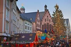 Christmas markets outside the Romer (Town Hall) in the Romerplatz Frankfurt Hessen Germany Europe