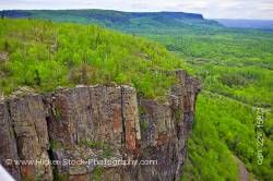 Cliff Face Showing Columns of Rock Lake Superior near Thunder Bay in Ontario Canada