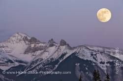 Full Moon Fairholme Range at Dusk Banff National Park Canadian Rocky Mountains Alberta Canada