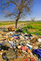 Garbage pollution along country road Province of Jaen Andalusia (Andalucia) Spain Europe