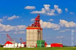 Grain elevator town of Southey Qu'Appelle Valley Saskatchewan Canada