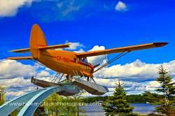 Norseman Aircraft on Pedestal in Norseman Heritage Centre Park Blue Sky Red Lake Ontario
