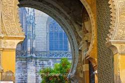 Architectural detail Puerta del Perdon Seville Cathedral Sevilla