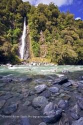 Thunder Creek Falls Mt Aspiring National Park West Coast South Island New Zealand