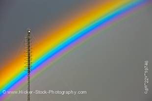 Stock photo of an incredible rainbow during a thunder storm in the city of Regina, Saskatchewan, Canada.