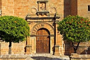 Stock photo of the Iglesia de San Mateo in Plaza de la Constitucion, town of Banos de la Encina, Province of Jaen, Andalusia (Andalucia), Spain, Europe.