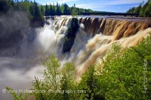 Stock photo of the thundering Kakabeka Falls in Kakabeka Falls Provincial Park near Thunder Bay in Northern Ontario, Canada.