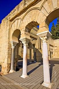 Stock photo of the arches and columns of the Edificio Basilical Superior (The Upper Basilica Building), Medina Azahara (Medinat al-Zahra), Province of Cordoba, Andalusia (Andalucia), Spain, Europe.