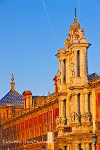 Stock photo of the Palacio de San Telmo (San Telmo's Palace) at sunset, City of Sevilla (Seville), Province of Sevilla, Andalusia (Andalucia), Spain, Europe.