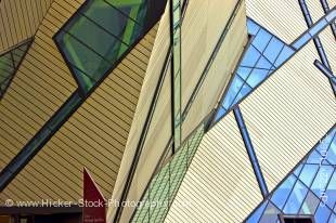 Architectural close up of the A. Lee-Chin Crystal at the Royal Ontario Museum in Toronto, Ontario Canada.