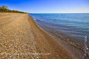 Stock photo of the shores and endless horizon of Lake Erie in Point Pelee National Park, Leamington, Ontario, Canada.