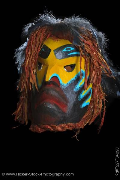 Stock photo of Ghost Mask Beau Dick Kwakwaka'wakw First Nations Artist Vancouver Island British Columbia Canada 