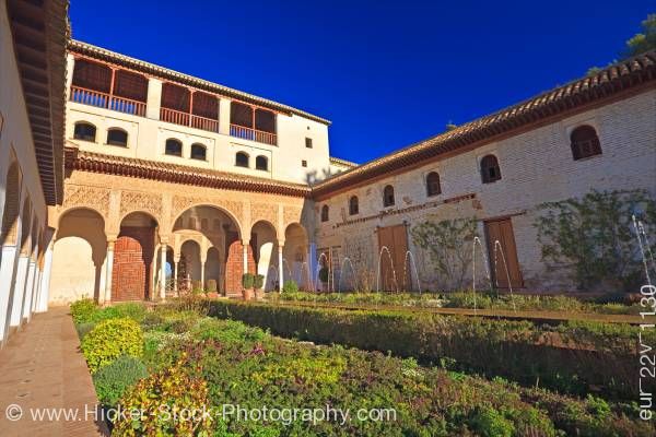 Stock photo of Northern Portico Court of Long Pond Patio de la Acequia Generalife Alhambra