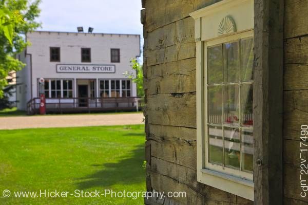 Stock photo of General Store From Beside Hochfeld House Mennonite Heritage Village Steinbach Manitoba Canada