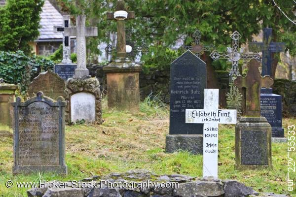 Stock photo of Graves headstones Hessenpark Hesse Germany