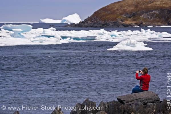 Stock photo of Tourist iceberg watching Quirpon Northern Peninsula Newfoundland Canada