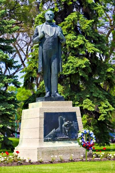 Stock photo of Statue of Jon Sigurdsson Iceland's Patriot Legislative Building Winnipeg Manitoba