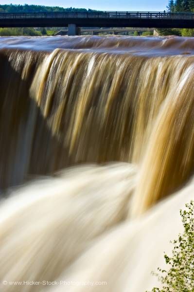 Stock photo of Close Up Kakabeka Falls Kaministiquia River Spring Flood Kakabeka Falls Provincial Park Thunder Bay