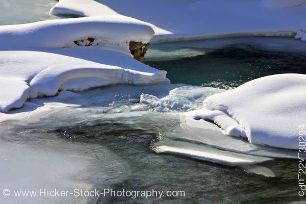 Stock photo of Snow and Ice Kicking Horse River Yoho National Park Canadian Rocky Mountains British Columbia Canada