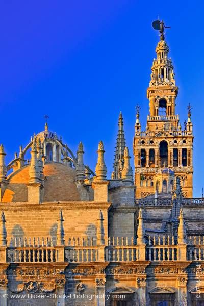 Stock photo of Seville Cathedral and La Giralda City of Sevilla Province of Sevilla Andalusia Spain Europe