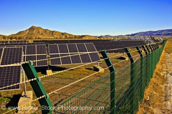 Stock photo of Heliostats solar panels Costa de Almeria Province of Almeria Andalusia Spain