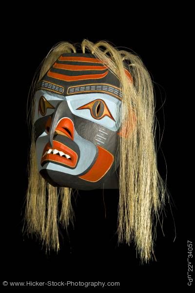 Stock photo of Shark Mask Stan C Hunt First Nations Artist Northern Vancouver Island British Columbia Canada
