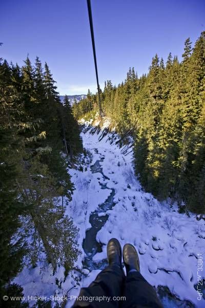 Stock photo of Fitzsimmons Creek Zipline Whistler and Blackcomb Mountains Whistler British Columbia Canada